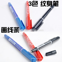 Skin tattoo marker pen, black/red/blue, body marker pens for tattooing